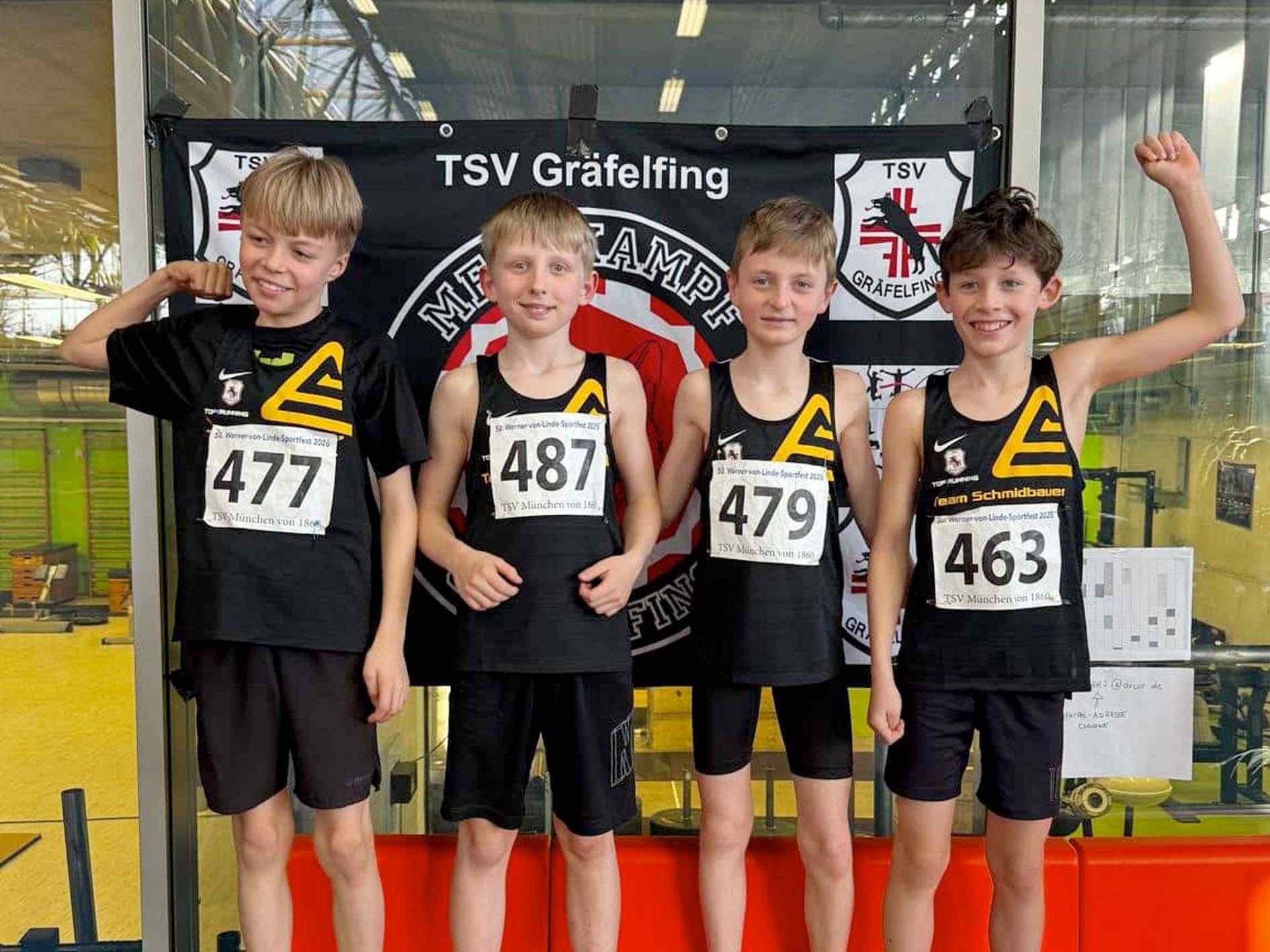 Gräfelfinger LA-Team auf dem Podest beim Linde-Sportfest TSV Gräfelfing München